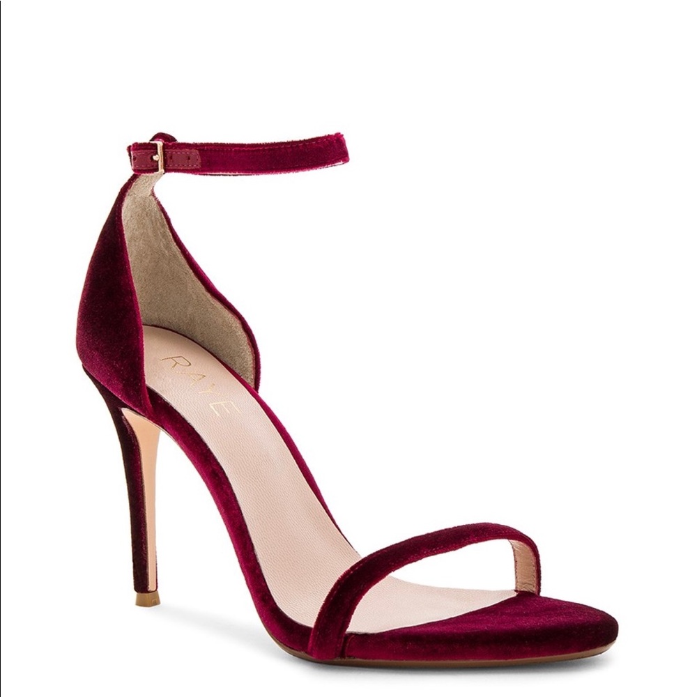 RAYE BLAKE burgundy velvet sandals never worn